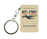 Thumbnail for KC-130J SUPER HERCULES design on beige designed key chain, double-side print
