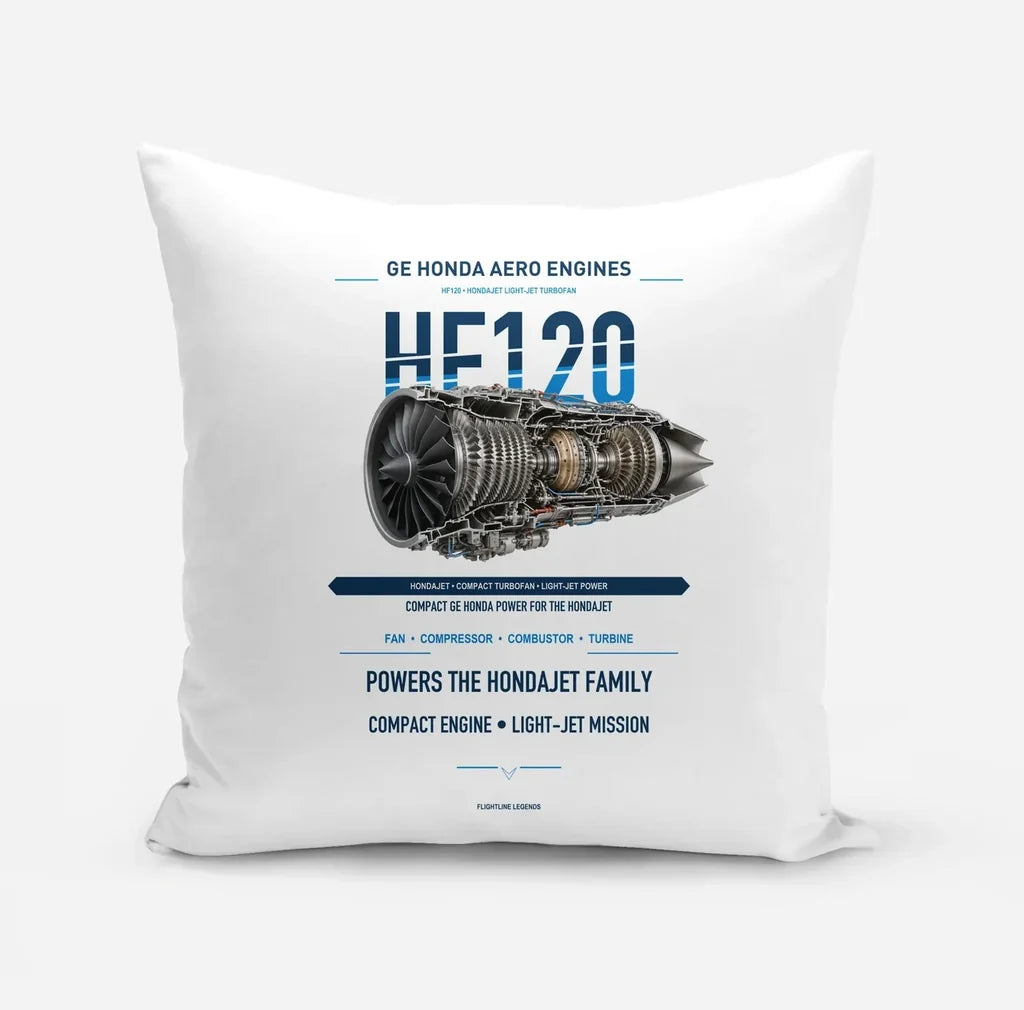 HF120 design on white pillow