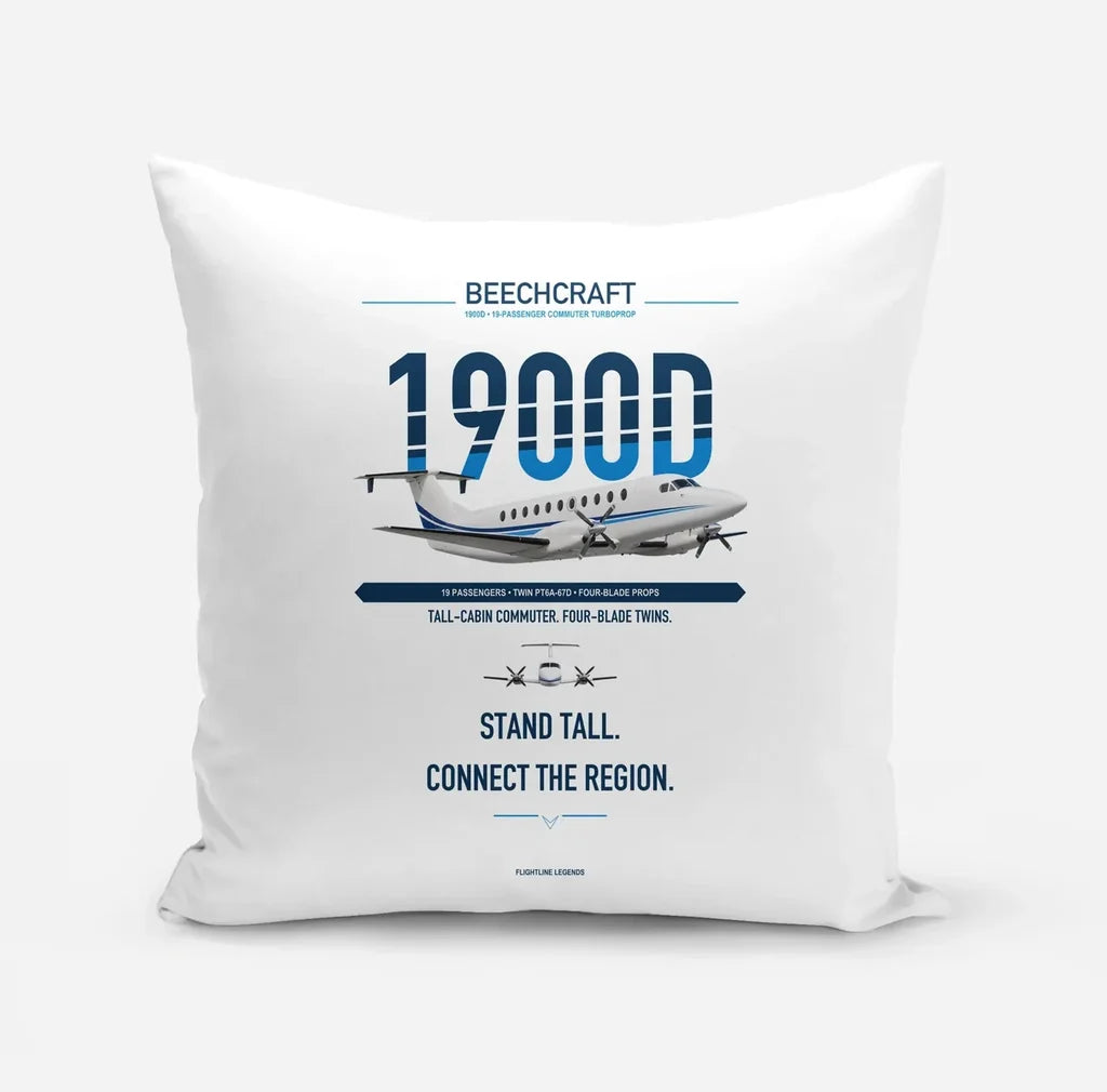 Beechcraft 1900D design on white pillow