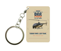 Thumbnail for Robinson R66 design on beige designed key chain, double-side print