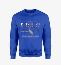 Thumbnail for C-130J-30 Super Hercules design on blue sweatshirt