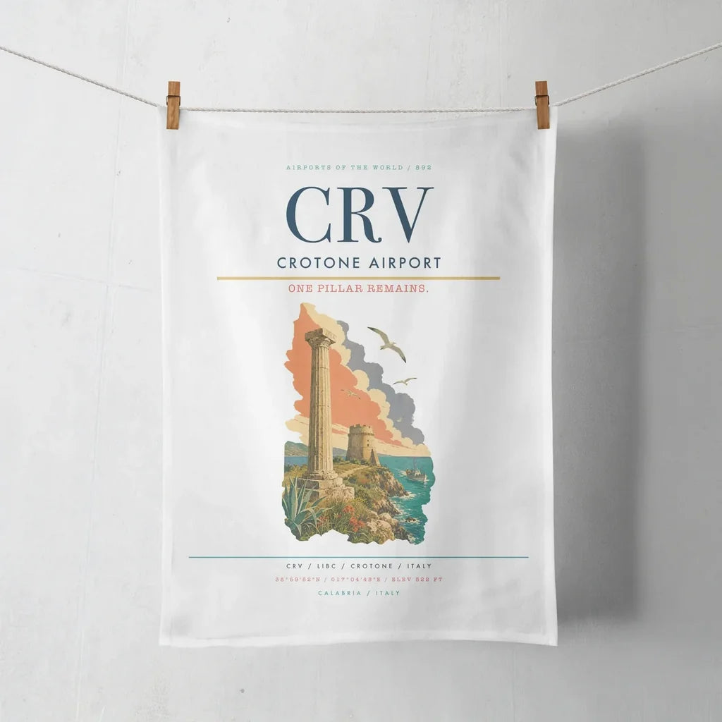 Crotone Airport (CRV) design on white towel
