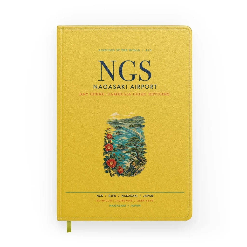 Nagasaki Airport (NGS) design on yellow notebook