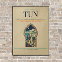 Thumbnail for Tunis-Carthage International Airport TUN vertical canvas print - framed - beige background