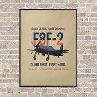 Thumbnail for F8F-2 Bearcat Climb First Fight Hard vertical canvas print - framed - beige background