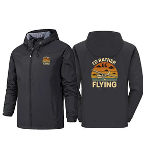 Retro I'D Rather Be Flying Rain Jackets & Windbreakers