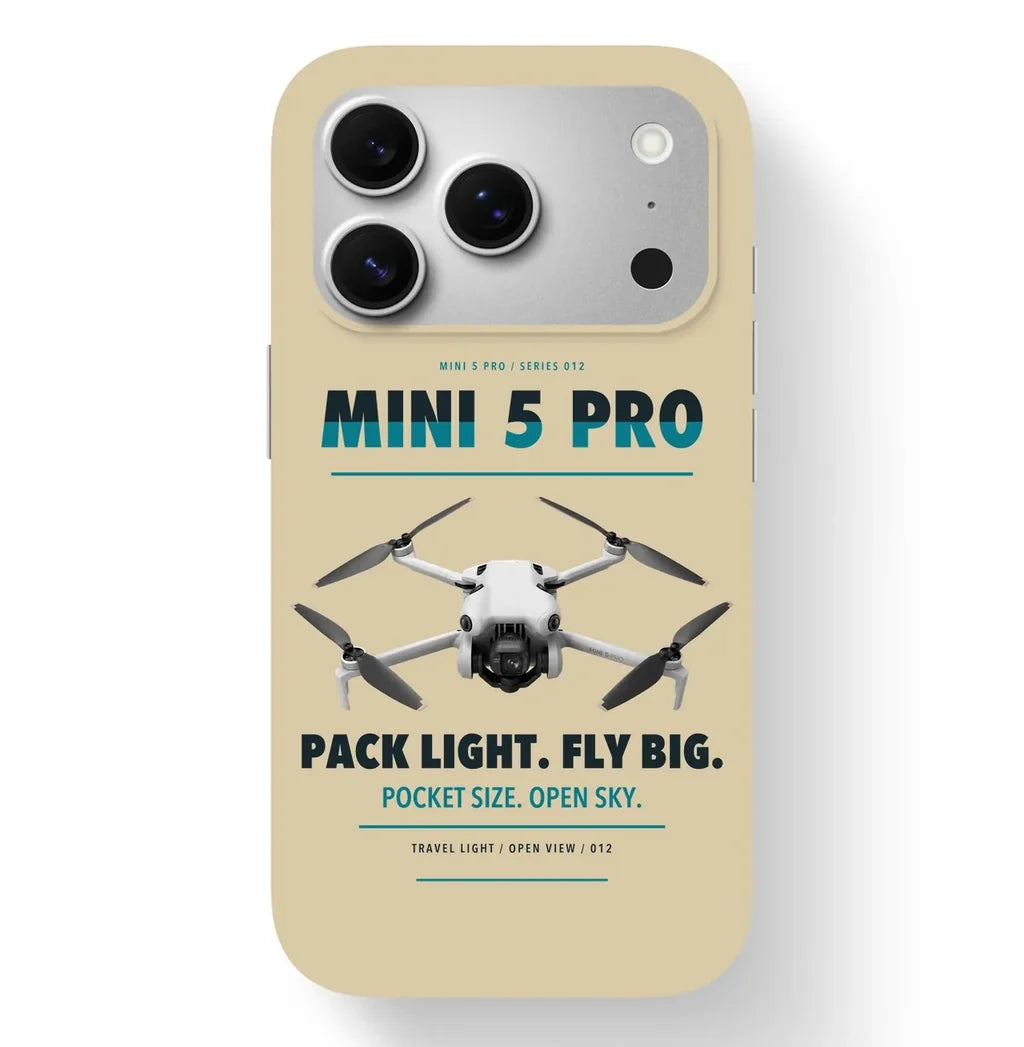 DJI Mini 5 Pro Case design on beige iphone case