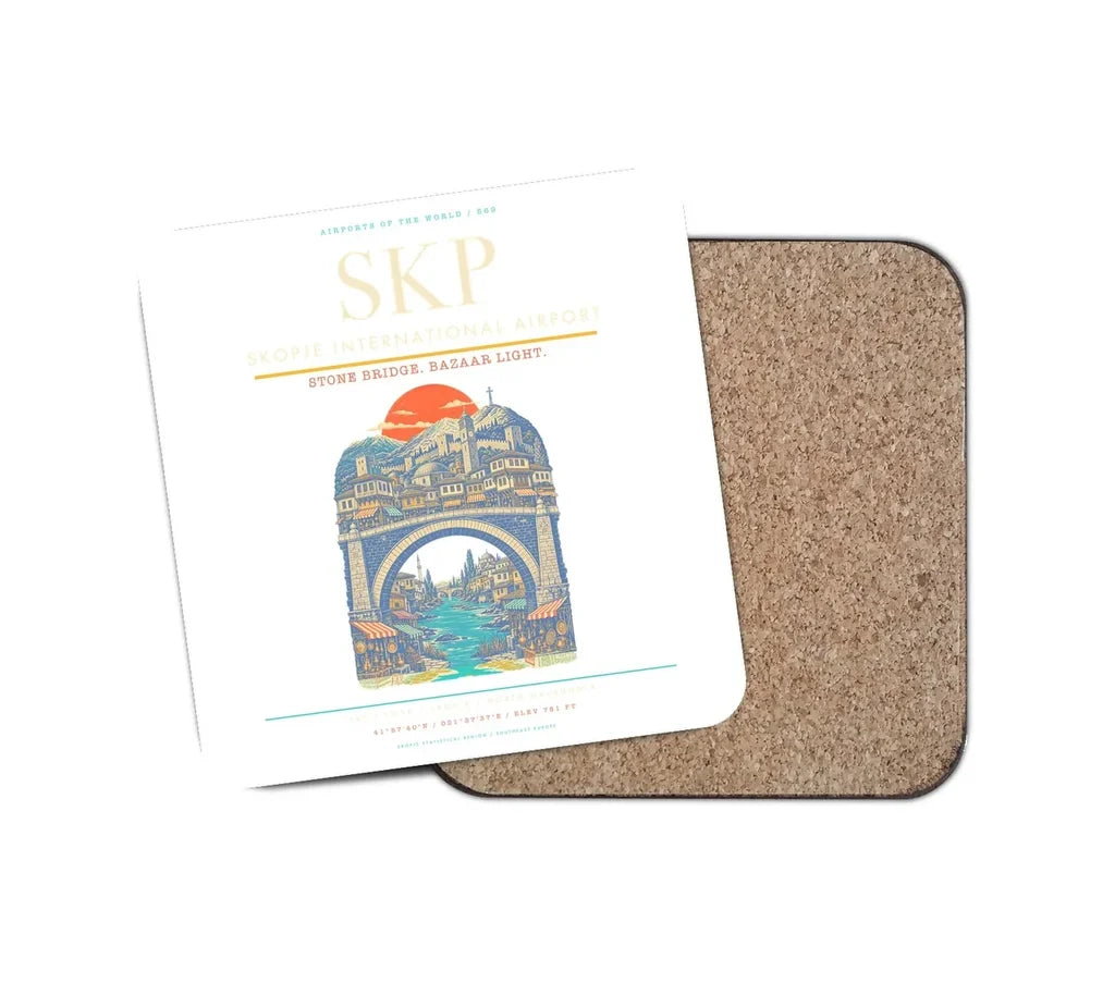 Skopje International Airport SKP Coaster 1-Piece - White