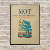 Thumbnail for Minot International Airport MOT vertical canvas print - framed - beige background