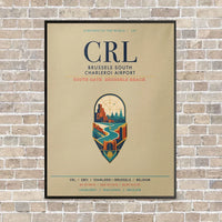 Thumbnail for Brussels South Charleroi Airport CRL vertical canvas print - framed - beige background