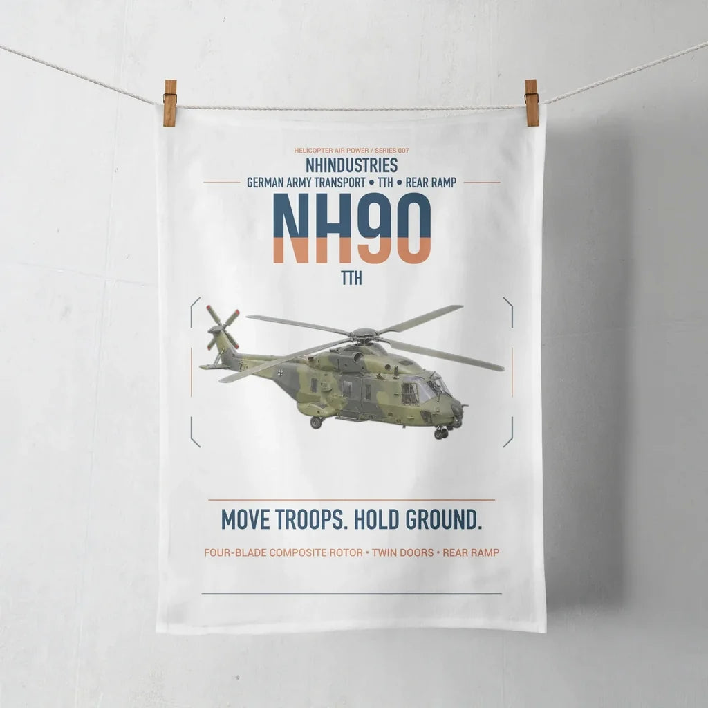 NHIndustries NH90 TTH design on white towel