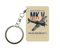 Thumbnail for Hawker Tempest Mk V design on beige designed key chain, double-side print