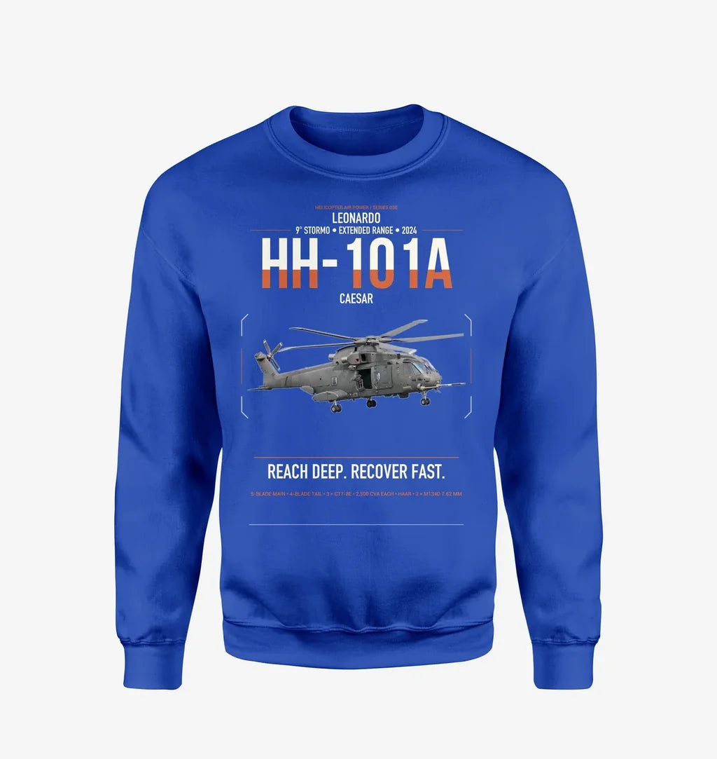 Leonardo HH-101A Caesar design on blue sweatshirt