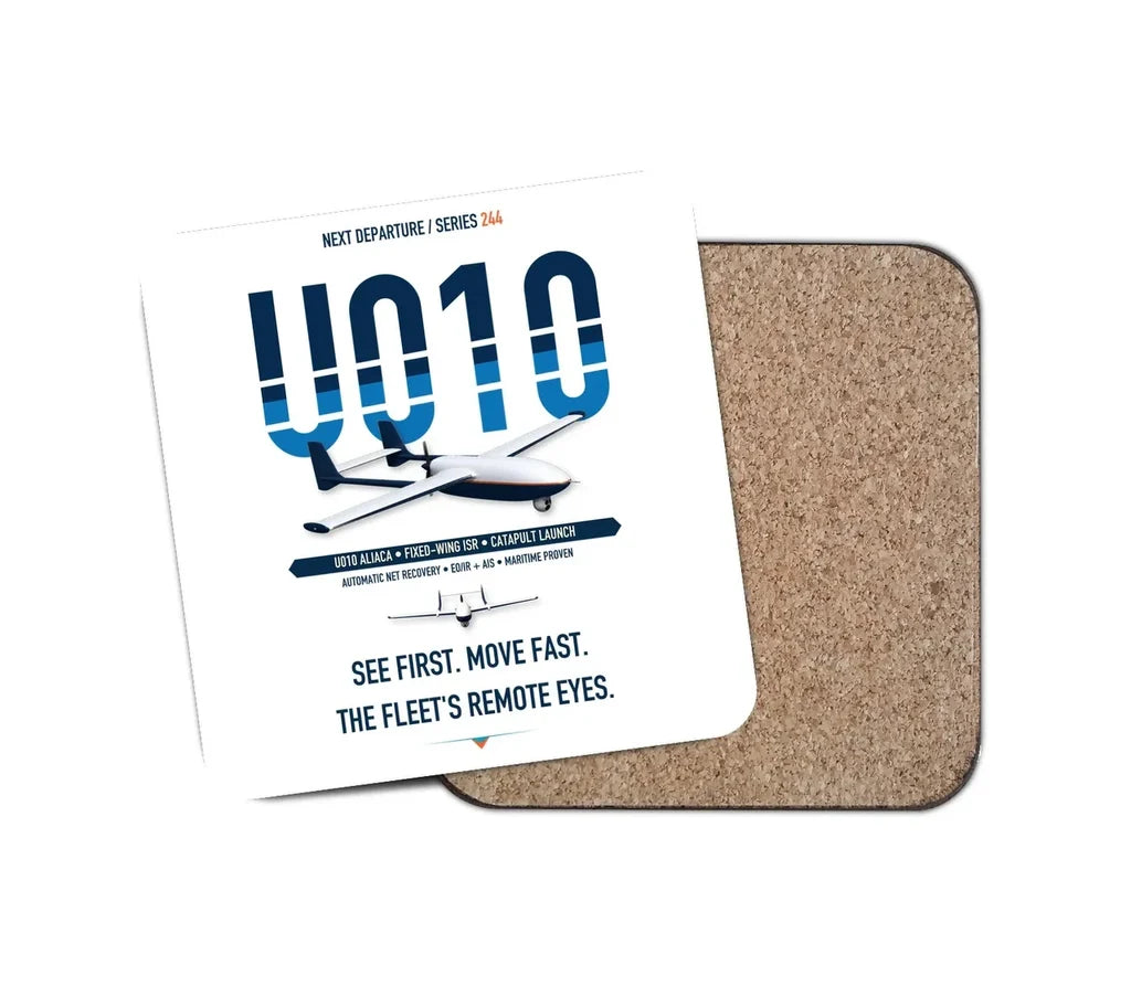 Airbus U010 Aliaca Fixed-wing design on white 1 piece coaster