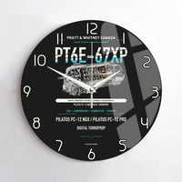 Thumbnail for PT6E-67XP design on black no frame wall clock