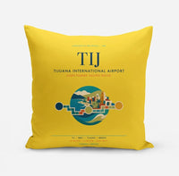 Thumbnail for Tijuana International Airport (TIJ) design on yellow pillow