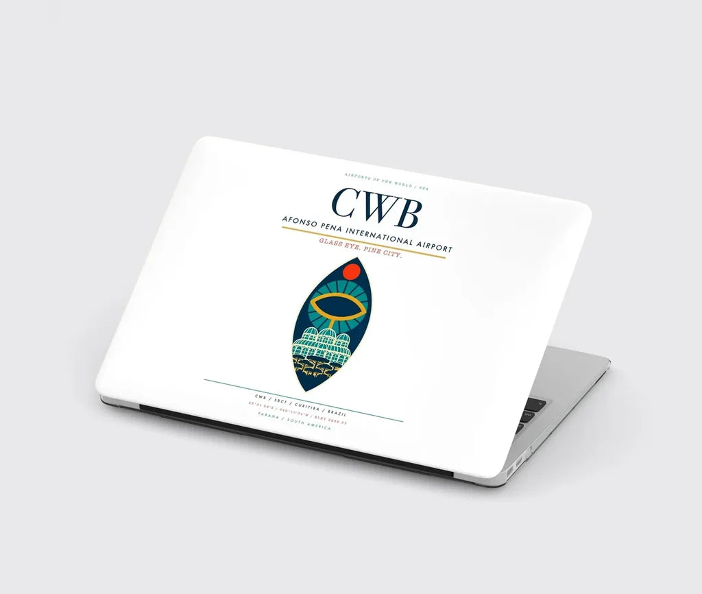 Afonso Pena International Airport (CWB) design on white MacBook case