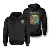 Thumbnail for AKAROA - Poster - Double-Side Hoodie - Black