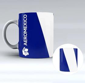 Aero Mexico Designed Ceramic White Mugs