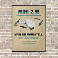 Thumbnail for DJI Mini 2 SE vertical canvas print - framed - beige background