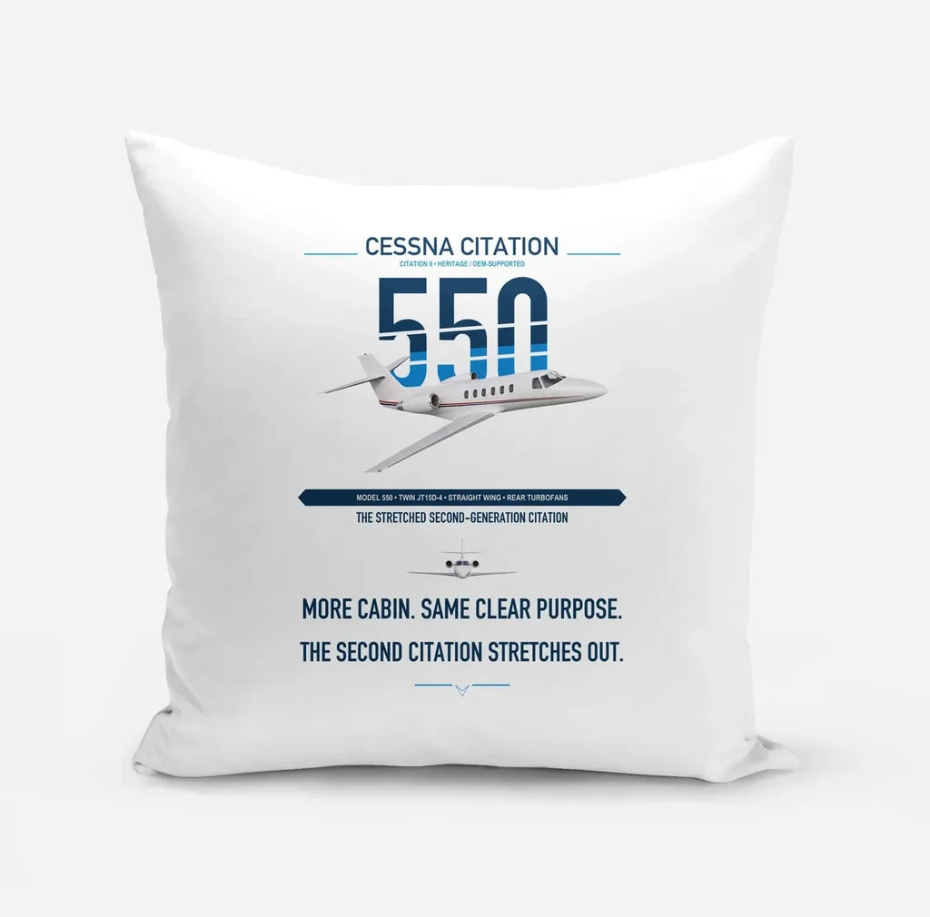 Cessna Citation 550 - Citation II design on white pillow