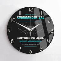 Thumbnail for Draganfly Commander 3XL design on black no frame wall clock