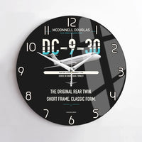 Thumbnail for McDonnell Douglas DC-9-30 design on black no frame wall clock