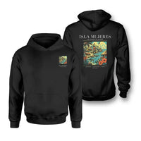 Thumbnail for ISLA MUJERES - Poster - Double-Side Hoodie - Black