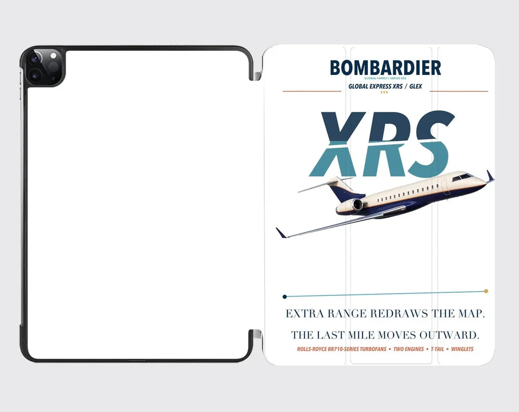 Bombardier Global Express XRS design on white ipad tablet case