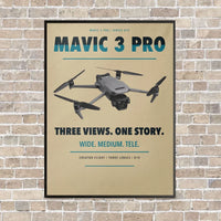 Thumbnail for DJI Mavic 3 Pro vertical canvas print - framed - beige background