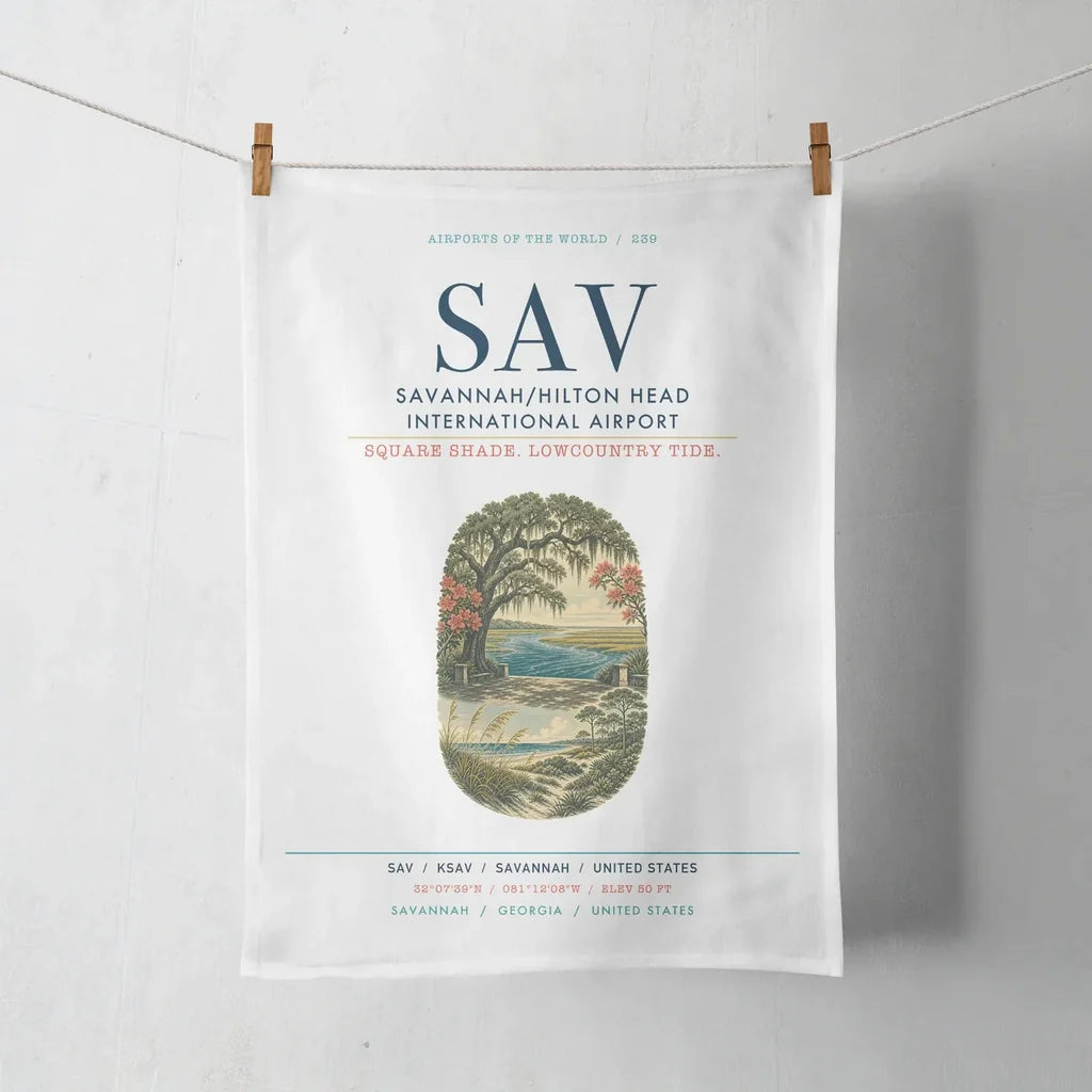 Savannah-Hilton Head International Airport (SAV) design on white towel