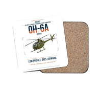Thumbnail for Hughes OH-6A Cayuse design on white 1 piece coaster