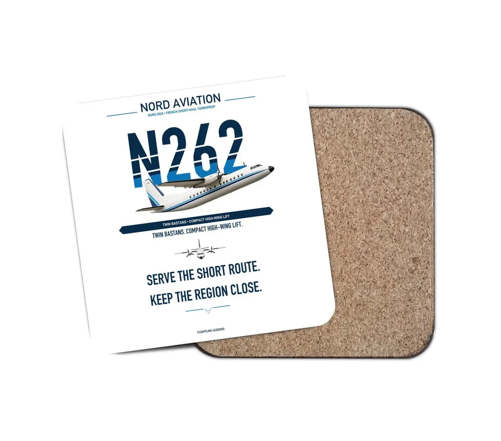 Nord 262A design on white 1 piece coaster