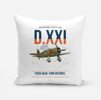 Thumbnail for Fokker D.XXI — Dutch LVA aircraft 221 design on white pillow