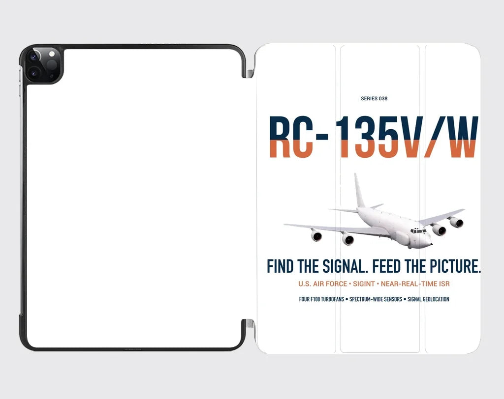 RC-135V W Rivet Joint design on white ipad tablet case