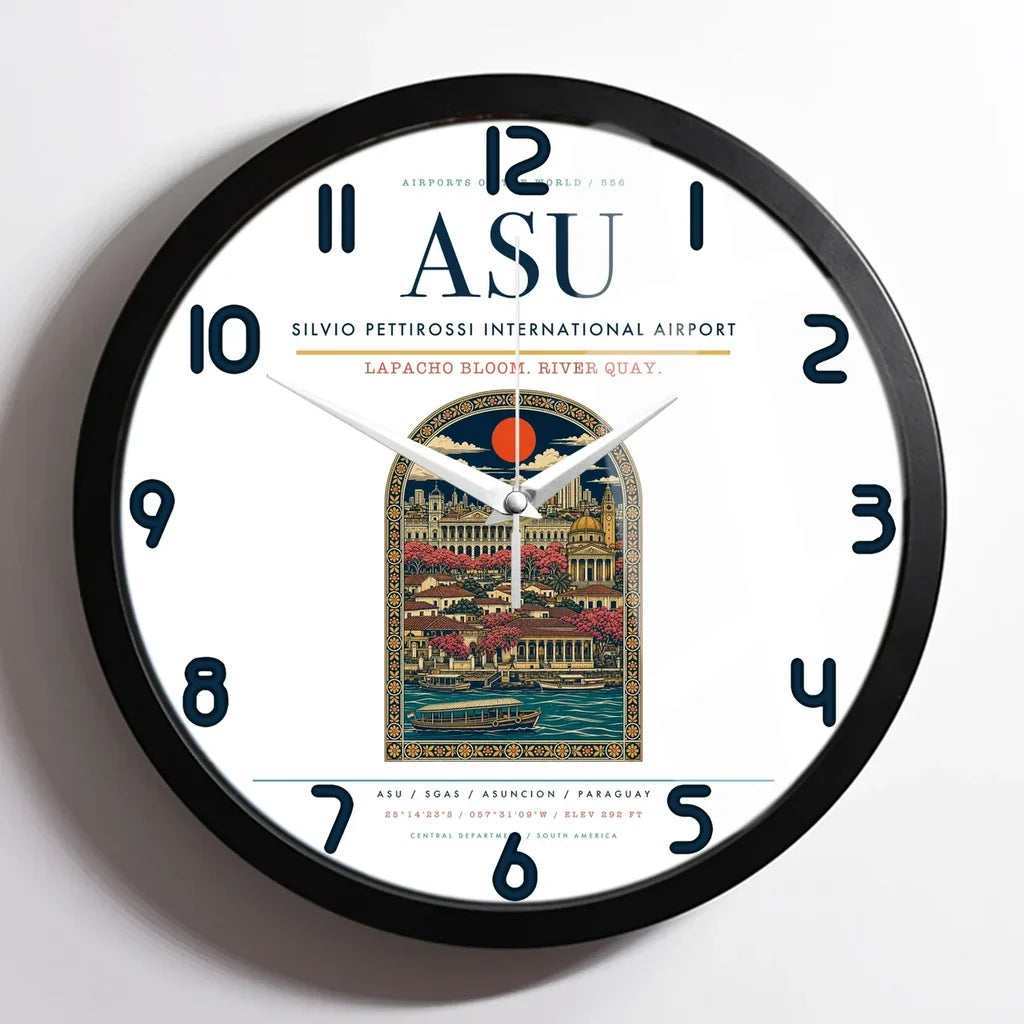 Silvio Pettirossi International Airport ASU Wall-Clock Framed - White