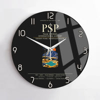 Thumbnail for Palm Springs International Airport (PSP) design on black no frame wall clock