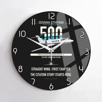Thumbnail for Cessna Citation 500 - Citation I design on black no frame wall clock