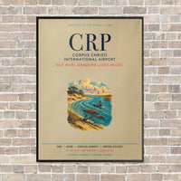 Thumbnail for Corpus Christi International Airport CRP vertical canvas print - framed - beige background