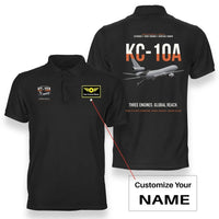 Thumbnail for KC-10A EXTENDER design on black+name double-side polo t-shirt, double-side print