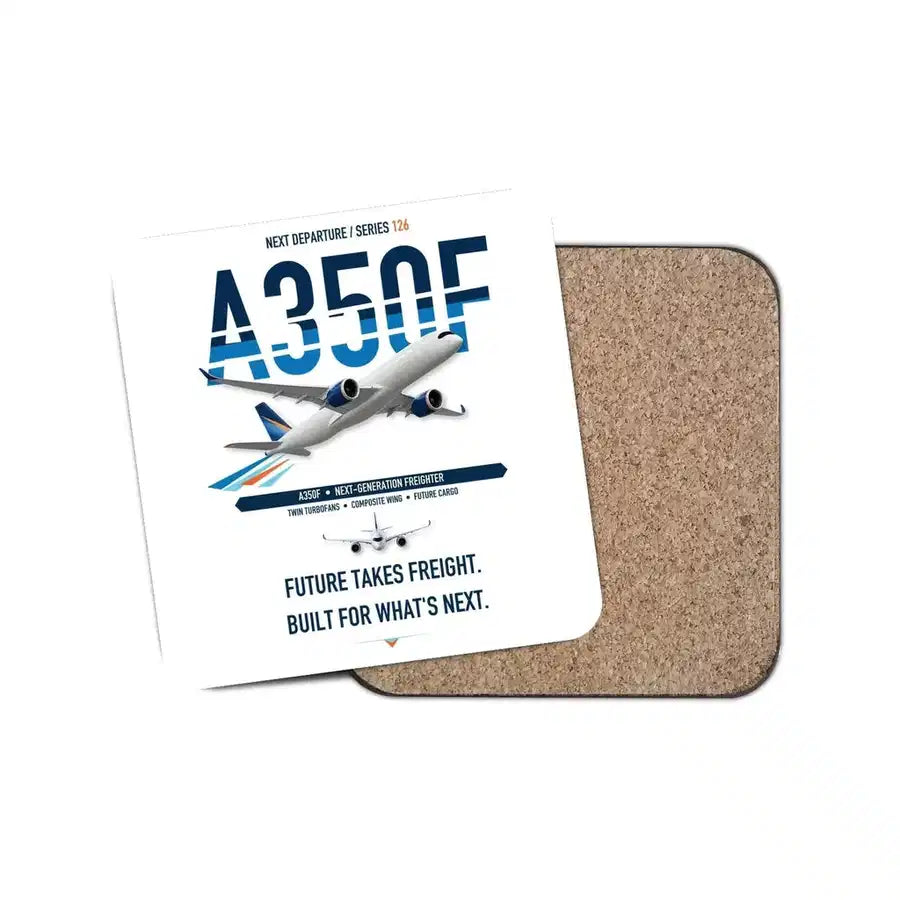 Airbus A350F design on white 1 piece coaster
