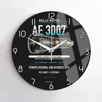 Thumbnail for AE 3007 design on black no frame wall clock