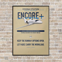 Thumbnail for Cessna Citation Encore+ vertical canvas print - framed - beige background
