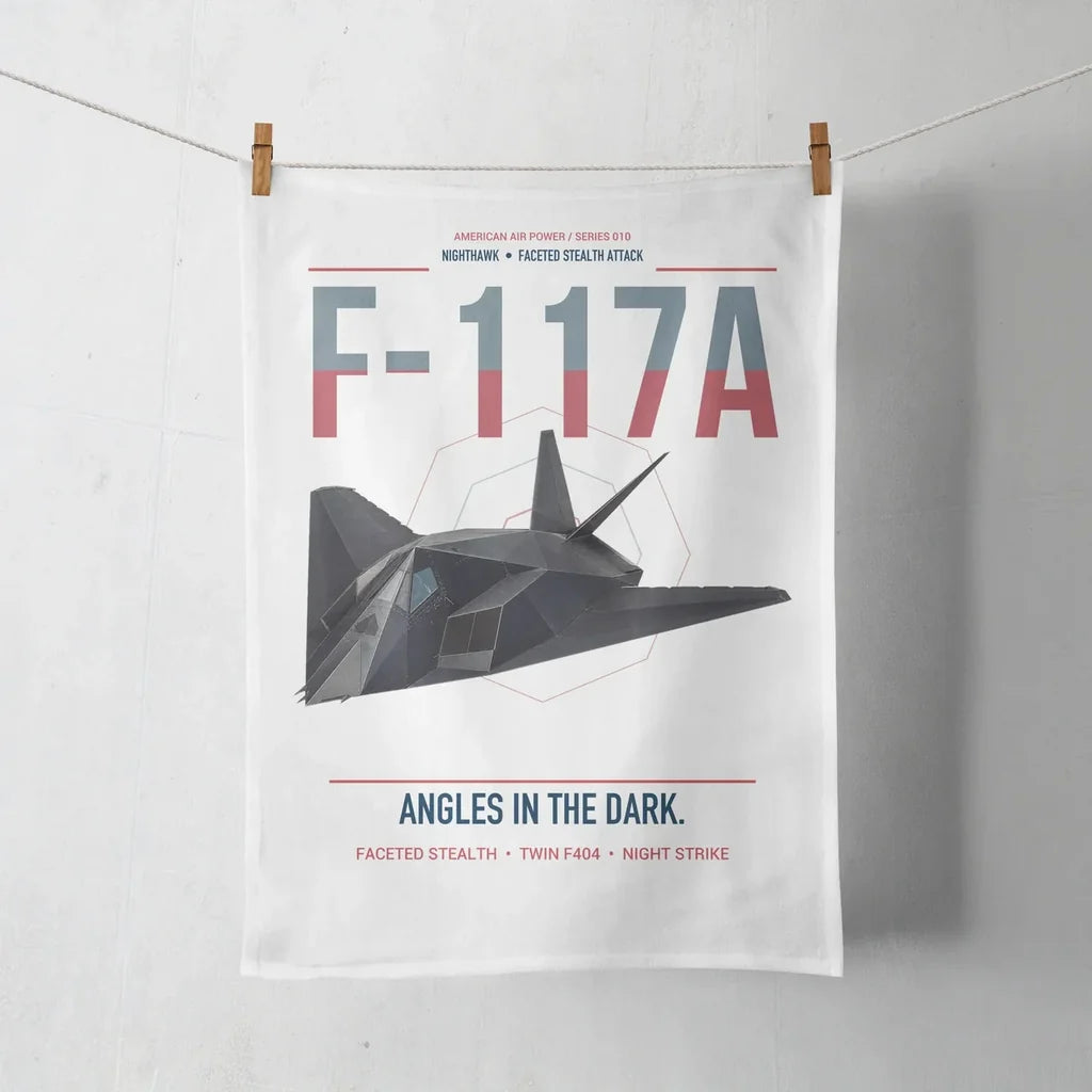 F-117A Nighthawk design on white towel