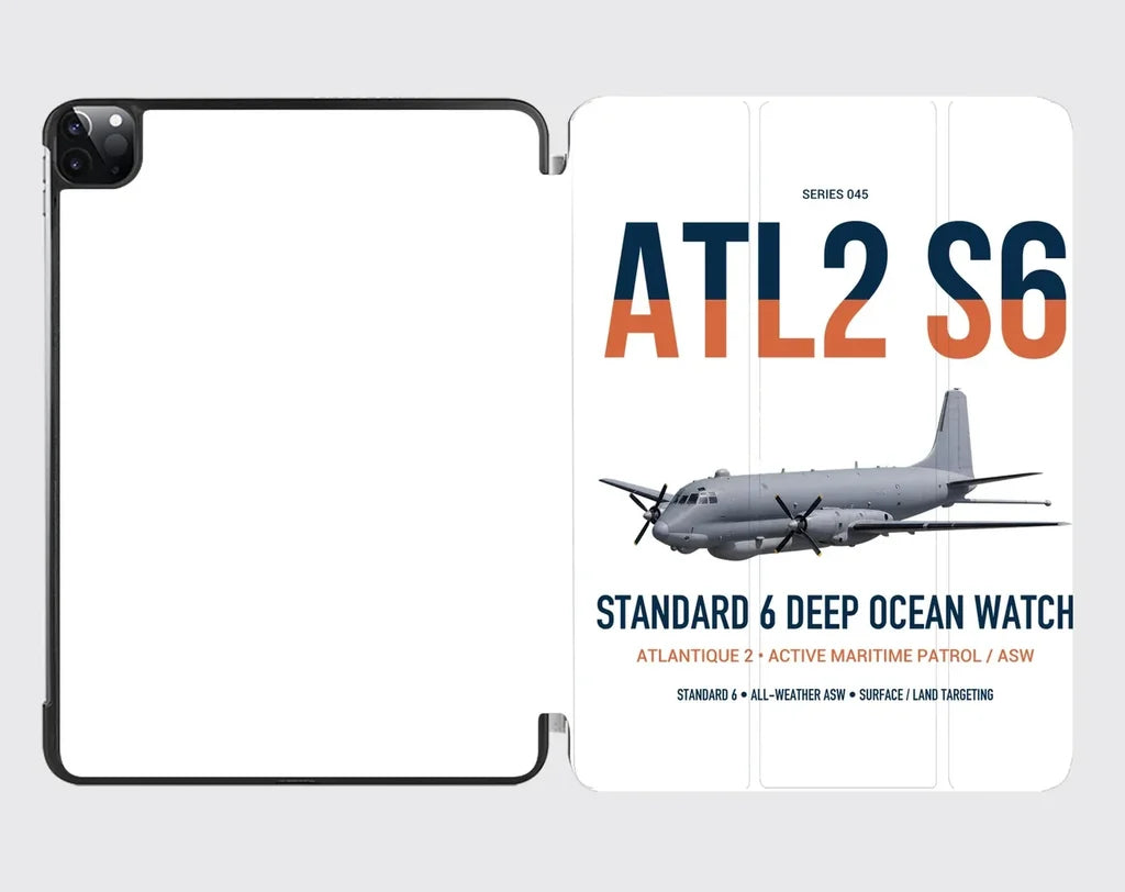 Atlantique 2 Standard 6 design on white ipad tablet case