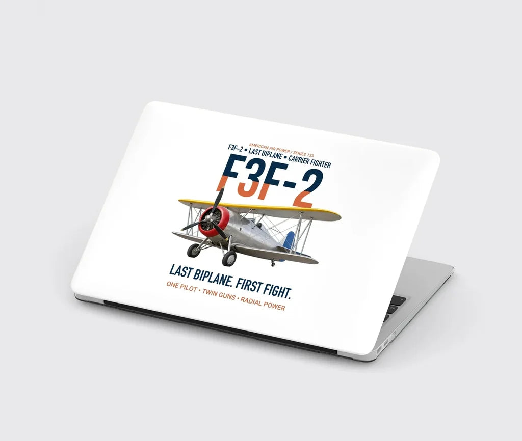 F3F-2 Last Biplane First Fight design on white MacBook case