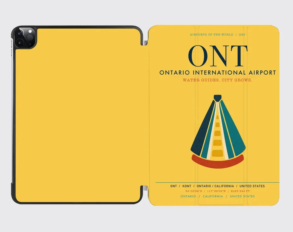 Ontario International Airport (ONT) design on yellow ipad tablet case