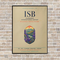 Thumbnail for Islamabad International Airport ISB vertical canvas print - framed - beige background