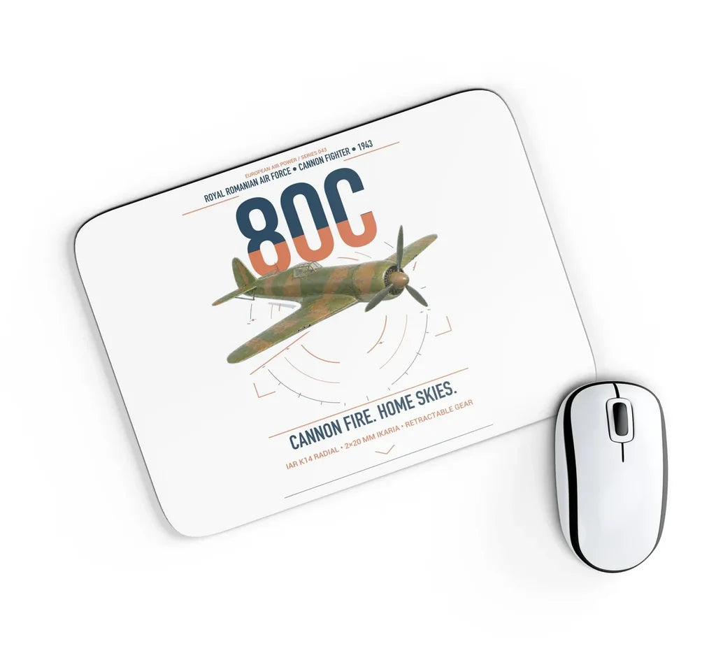 IAR 80C design on white rectangle mouse pad
