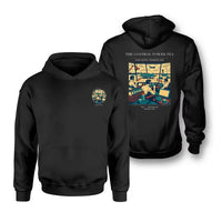 Thumbnail for VINTAGE G4375 - The Control Tower Tea - Double-Side Hoodie design on black double side
